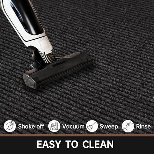 3' x 6' Heavy Duty Indoor Outdoor Front Door Mat - Gray Stripe
