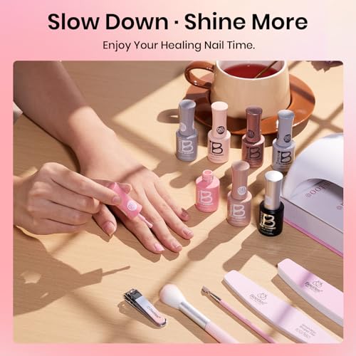 Beetles Cozy Elegance Gel Nail Polish Kit with UV/LED Light, 12 Colors, Manicure Set