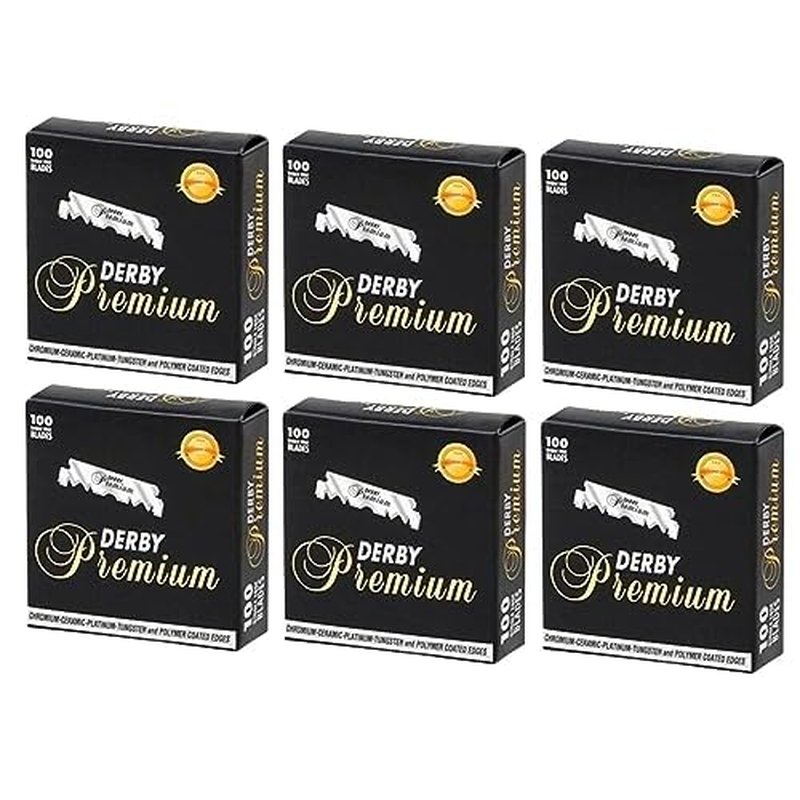 600 "Derby Premium" Single Edge Razor Blades for straight razor