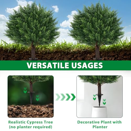Grooy Artificial Cedar Ball Topiary Tree Set of 4 UV-Resistant Outdoor Decoration