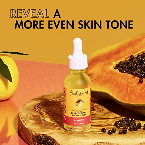 Shea Moisture Papaya Vitamin C Face Serum 2-Pack - Brightening & Hydrating, All Skin Types, 1 Oz Each