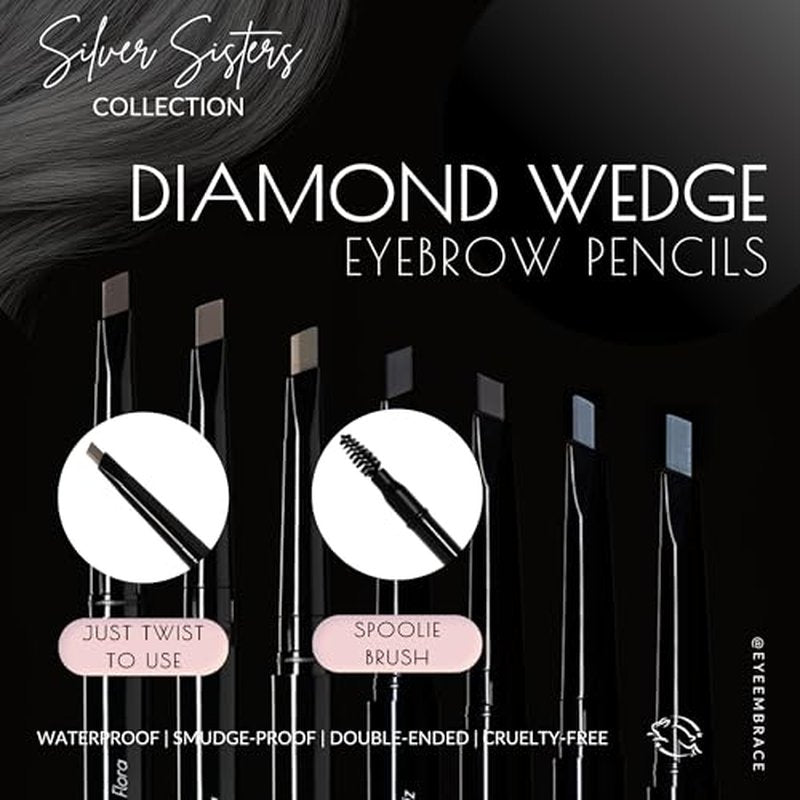 Eye Embrace Warm Betty: Light Gray Eyebrow Pencil ? Waterproof, Double-Ended Automatic Angled Tip & Spoolie Brush, Cruelty-Free