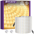 HitLights 24V Warm White LED Strip Lights 26.2ft Indoor Use, 3000K, Backed 3oz PCB