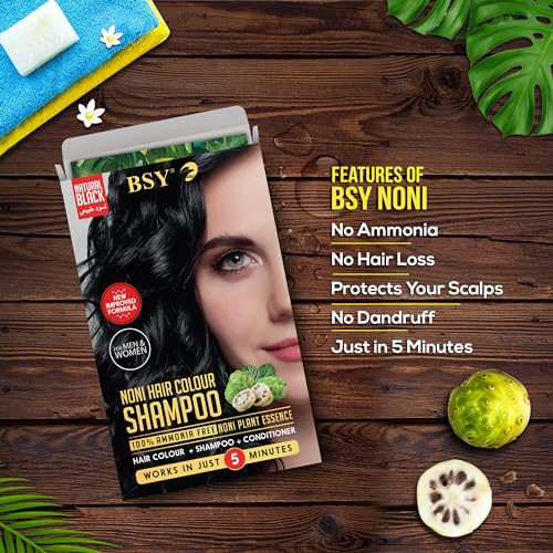 Black Hair Dye Shampoo - Ammonia-Free Permanent Hair Color, 20 Pack