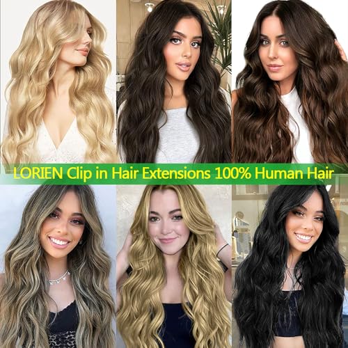 Darkest Brown 14 Inch Clip-In Human Hair Extensions - 8PCS Double Weft, 80g