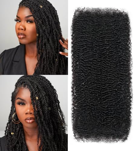 Natural Black Afro Kinky Human Hair Bulk 20 Inch for Braiding and Locs - 35g/Pack