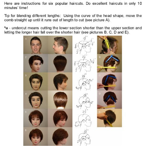 CombPal Yellow Over Comb Hair Cutting Tool Set with 7 Guides - DIY Haircutting