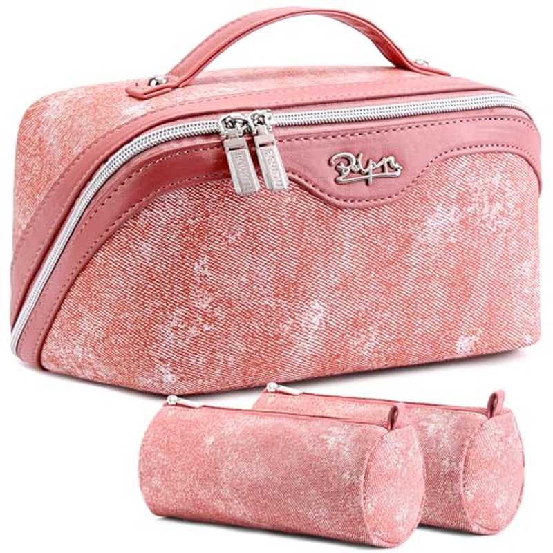3C4G Butterfly Away Kids Travel Toiletries & Cosmetic Set with TSA Approved Travel Bottles, Girls Lip Gloss, Kids Nail Polish & More - Girls Makeup Bag, Travel Bottles for Toiletries by Make It Real