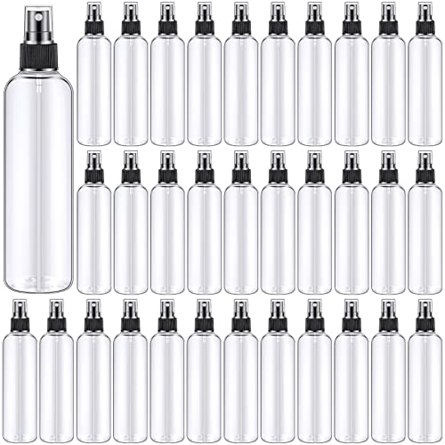 Eccliy 32 Pcs 8oz Fine Mist Spray Bottles Black & Clear - Portable Home & Beauty
