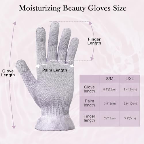 Moisturizing Beauty Gloves for Hands - Overnight Touchscreen Sleep Gloves (S/M) by MIG4U