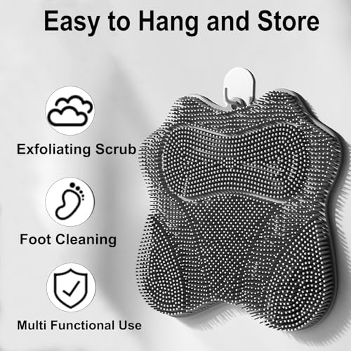 Shower Foot Scrubber with Strong Suction Cups - Grey & Blue Foot Massager