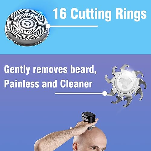 BESTBOMG Pitbull Gold PRO / Platinum Pro Replacement Blades 16 Pack - Compatible with Skull Shaver Heads (Skul-16)