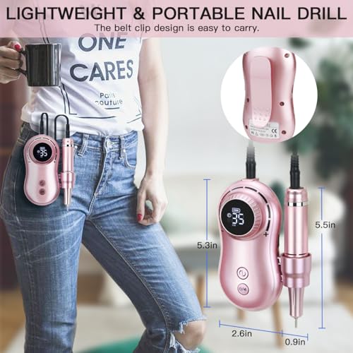 Professional Rechargeable Nail Drill Machine 35000 RPM with 11 Drill Bits