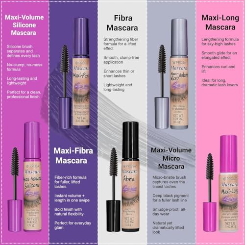 Mascara Set for Volume & Length - 5 Pack Deep Ebony Lash Makeup