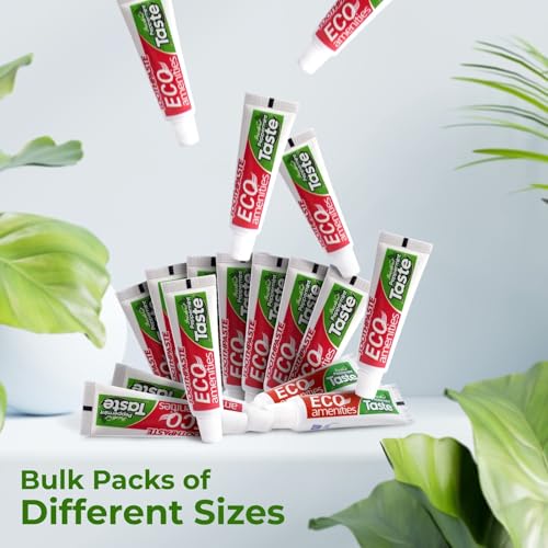 Bulk Travel Toothpaste Tubes 0.2 oz Fresh Mint Pack of 300 - TSA Approved Eco-Friendly