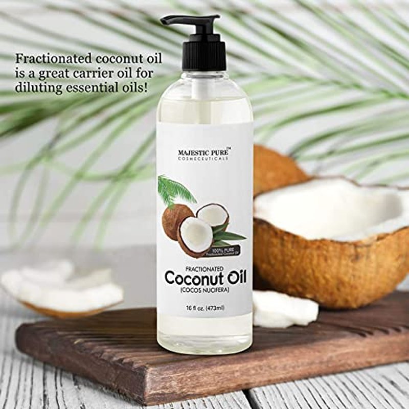 Lavender Essential Oil and Fractionated Coconut Oil Bundle by Majestic Pure - Great Combo Pack for Aromatherapy, Massage and Topical Uses