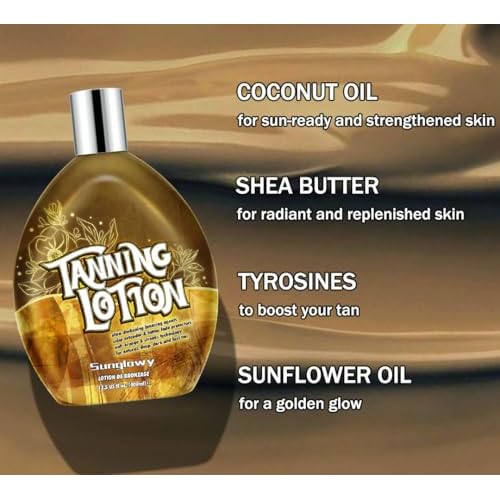Tanning Bed Lotion With Bronzer And Accelerator, Bronzing Tanning Lotion For Tanning Beds, Sun Tanning Lotion For Outdoor, Mango, Dha-Free, 13.5 Fl.Oz