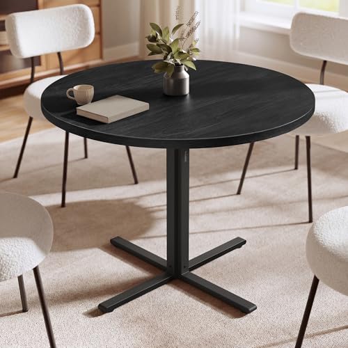 Round Dining Table for 2-4 People - Ebony Black 31.5 Inch Kitchen Table