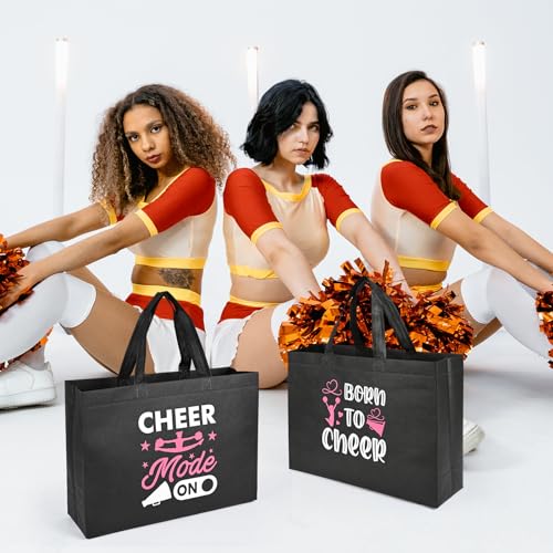 Olgaa Black Cheerleader Gift Set - 24 Cheer Bags & 24 Keychains for Sports Events