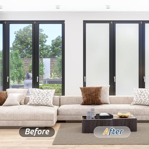 Rabbitgoo Frosted Glass Window Privacy Film - Pure Design, 29.5 x 393.7 Inches