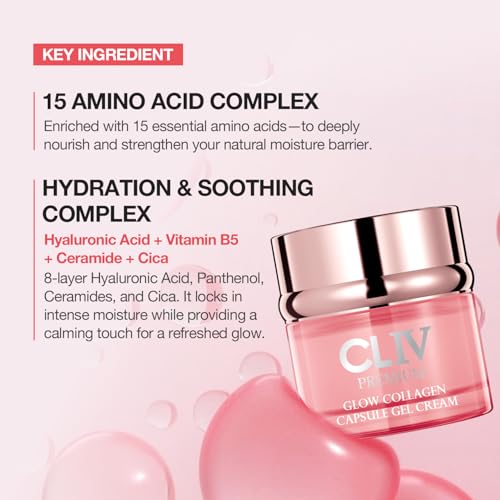 CLIV Glow Collagen Capsule Gel Cream – 8-Layer Hyaluronic Acid Moisturizer