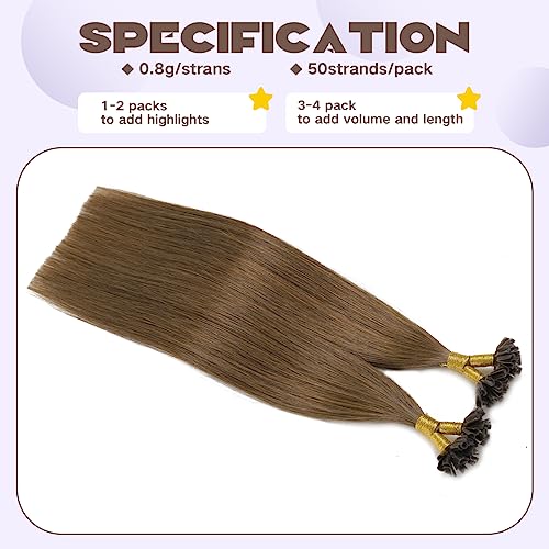 Sindra U Tip Hair Extensions Human Hair Chocolate Brown #4 - 16 Inch Variation