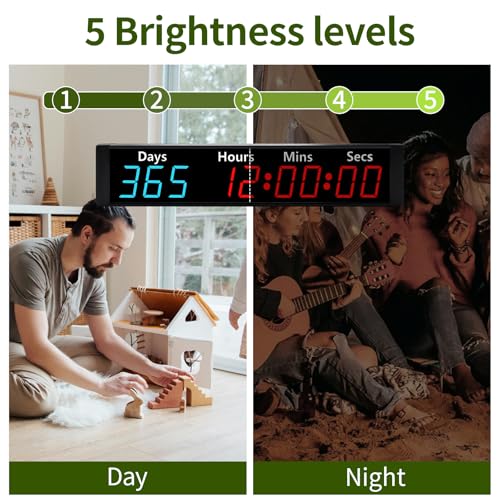 Lucky Time RGB Digital Countdown Timer Clock 999 Days Count Up & Down