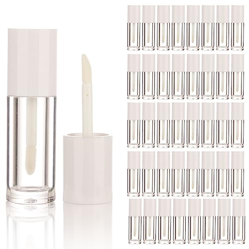 40PCS White Mini Lip Gloss Tubes 2.5ml with Wand Applicator - COSIDEA