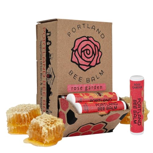 Natural Rose Lip Balm Pack of 24 - Handmade Beeswax Moisturizer with Organic Coconut & Olive Oil