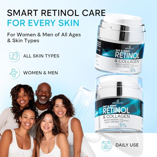Retinol Face & Neck Moisturizer 1.85 Fl Oz 2-Pack Collagen Hyaluronic Acid Anti-Aging
