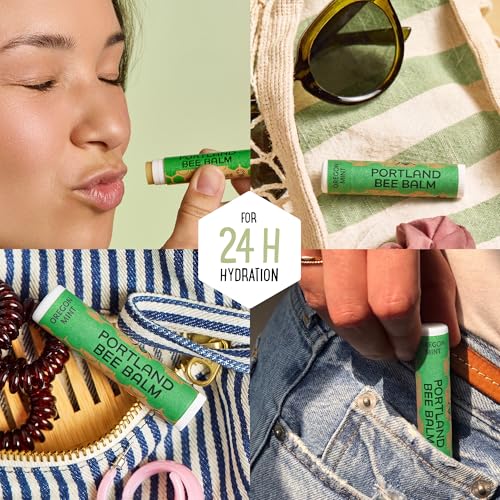 Portland Bee Balm 24 Pack All Natural Organic Lip Balm with Menthol - Handmade in Oregon