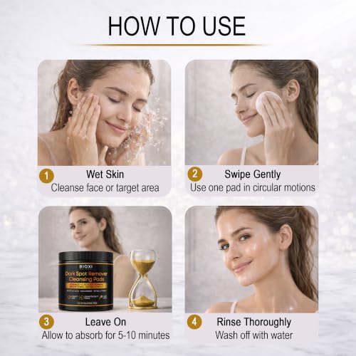 Dark Spot Remover Cleansing Pads with Kojic Acid & Turmeric - 120 Pads - Face & Body