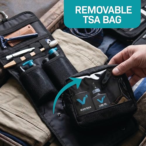 VOLT Grooming GoPack Black Travel Toiletry Bag with Hanging Organizer & Removable TSA Bag