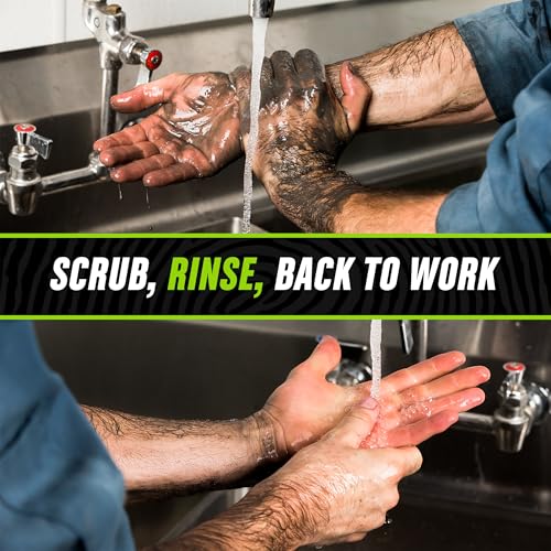 Grip Clean - Waterless Hand Cleaner for Auto Mechanics - Heavy Duty Pumice Soap & Fingernail Brush, Industrial Strength for Dry Hands
