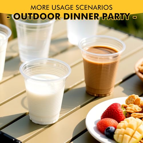 9 oz Disposable Plastic Cups Bulk Pack - Clear Party Cups for Weddings & Events (2000 Count)