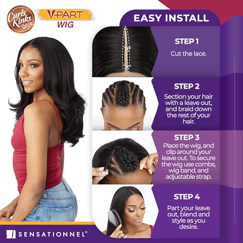 Sensationnel Curls Kinks & Co V-Part Wig-Unit 3 1B OffBlack Natural Synthetic Wig