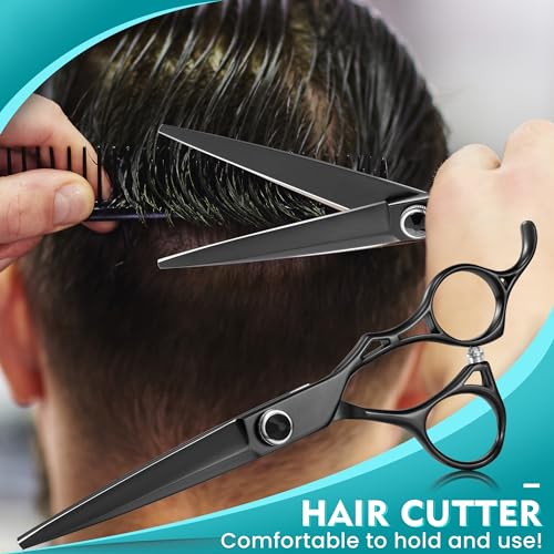 Black Hair Scissors Set - Texturizing & Thinning Shears for Salon & Home