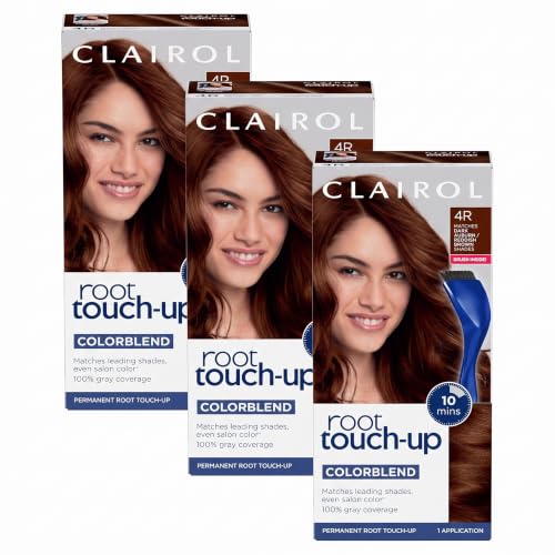 Clairol Root Touch-Up Permanent Hair Dye 4R Dark Auburn Reddish Brown 3 Pack