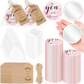 Women’s Rose Gold Compact Mirror Set with Inspirational Messages - 50 Pieces Gift Bulk