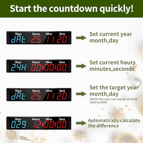 Lucky Time RGB Digital Countdown Timer Clock 999 Days Count Up & Down