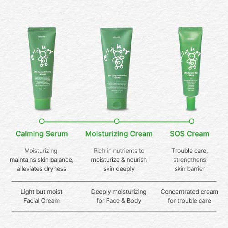 elleybear DPG Barrier Calming Serum | Hydrating Serum for Kids | Korean Baby Face Lotion | Organic Moisturizer for Sensitive Skin | Vegan Essentials (1.69 fl oz)