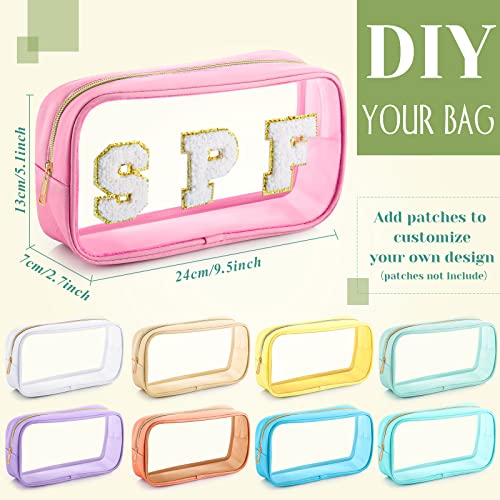Colorful Clear Makeup Bags Set - 9 Pcs Nylon Cosmetic Organizer Pouches