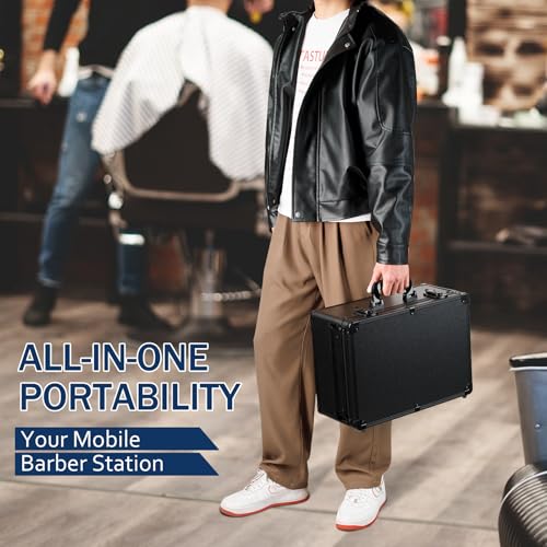 MoyRetty Professional Barber Case with Cap, 16.5" x 12.4" x 7", with Single-Lock System