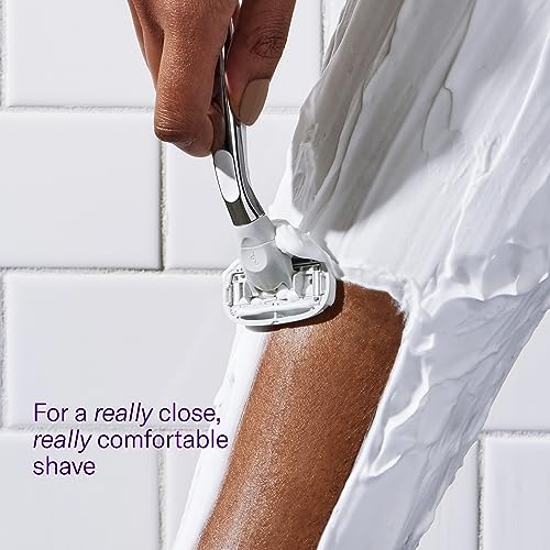 FLAMINGO Women's Razor 5-Blade Refills - Razors for Women - 10ct & Women's Foaming Shaving Gel with Aloe Vera, 6.7oz - 3ct