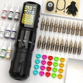 OZER Professional Tattoo Pen Set with High-Capacity Battery & 20 Ink Cartridges