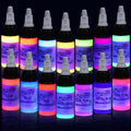 14 Color UV Fluorescent Tattoo Ink Set - Bright Long-Lasting Pigments