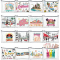 Los Angeles Cosmetic Bag Set - 16 Travel Makeup Pouches for Women & Gifts Variation of THIS Listing