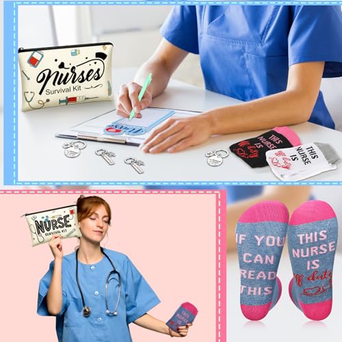 Nurse Appreciation Gift Set with Socks, Cosmetic Bags, Keychains & Notepads - Bulk 36 Pieces