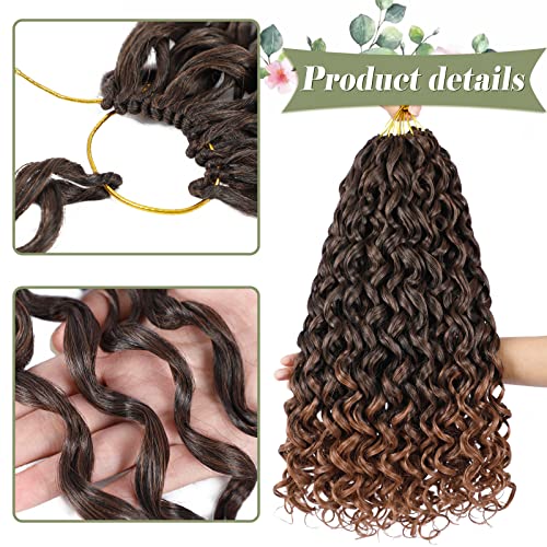 Vomella GoGo Curl Crochet Hair 8 Packs Water Wave 18 Inch Curly Synthetic Extensions T30