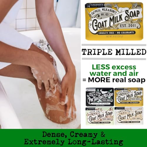 Unscented Goat Milk Soap Bar - Triple Milled 9 Ounce Pack of 2